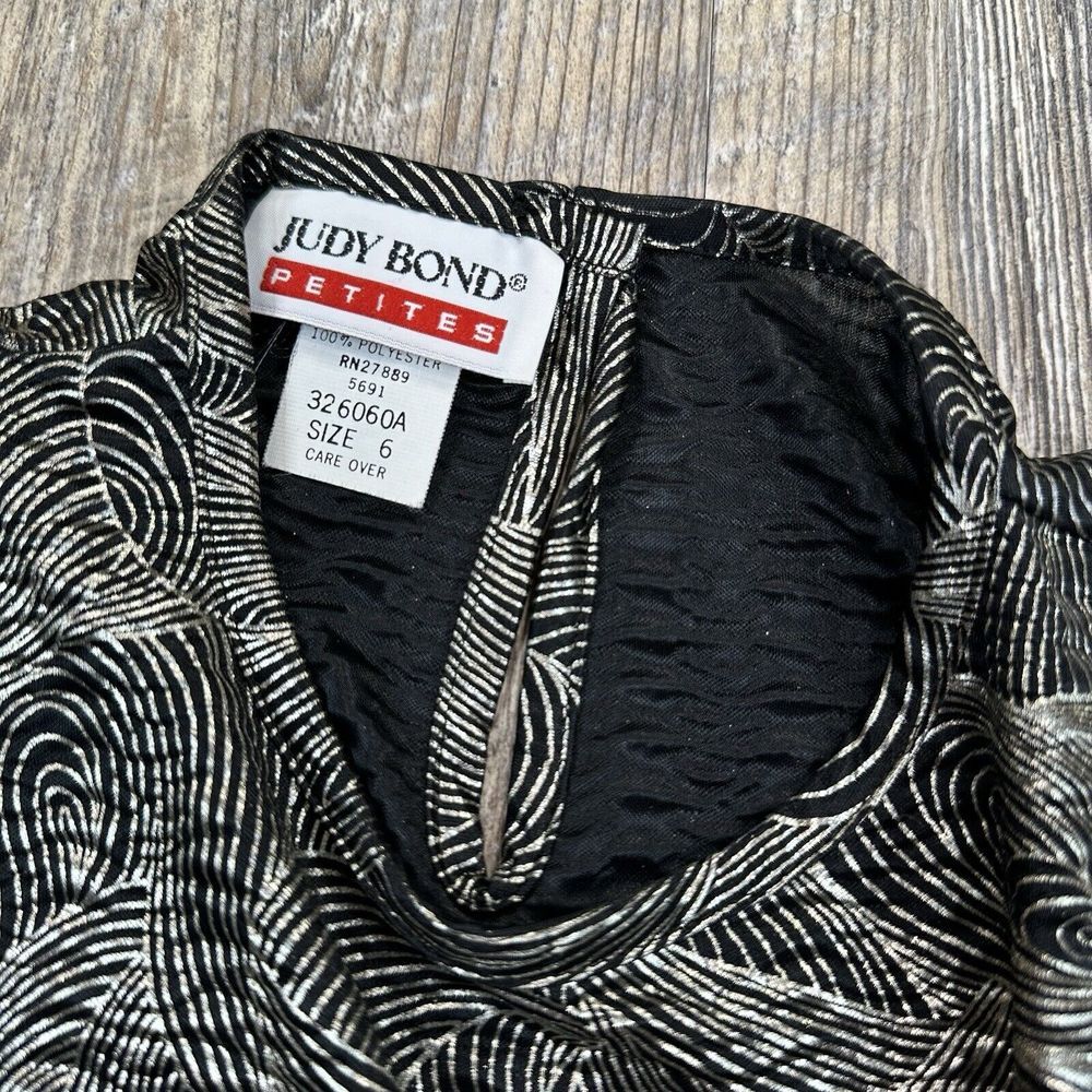 VTG Judy Bond Petites‎ Blouse Womens 6 Long Sleeve Metallic Abstract Swirl USA - Picture 7 of 16